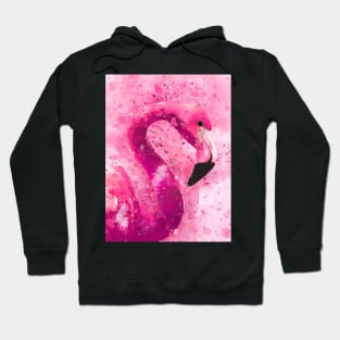 Dramabite Flamingo Pink Watercolor Painting Gift Wife Girlfriend Hoodie